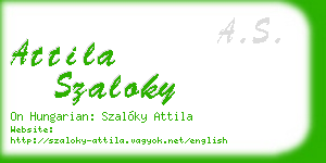 attila szaloky business card