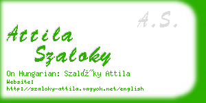 attila szaloky business card